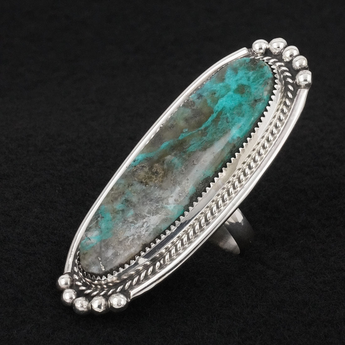 Leslie Nez Turquoise & Sterling Silver Ring Adjustable