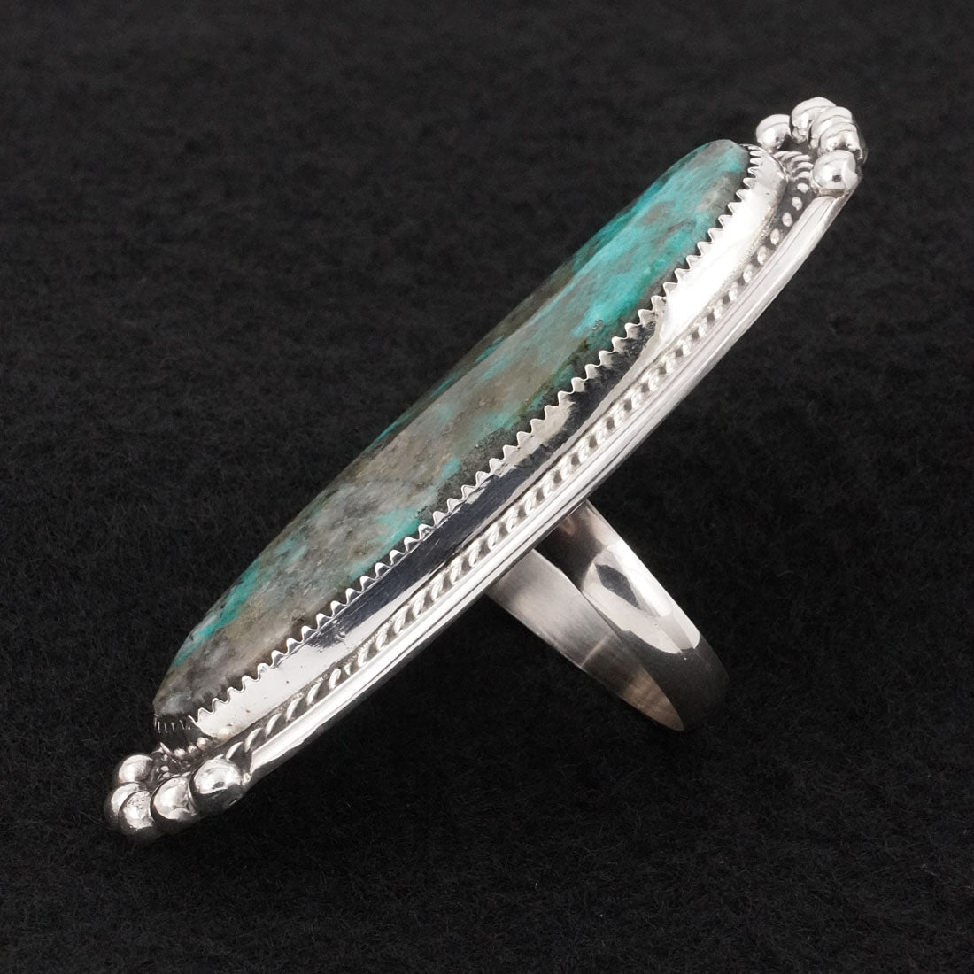 Leslie Nez Turquoise & Sterling Silver Ring Adjustable