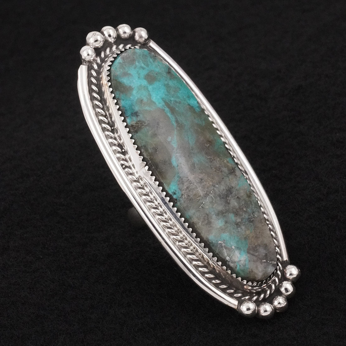 Leslie Nez Turquoise & Sterling Silver Ring Adjustable