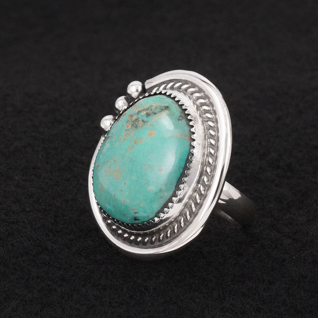 Leslie Nez Turquoise & Sterling Silver Ring Adjustable