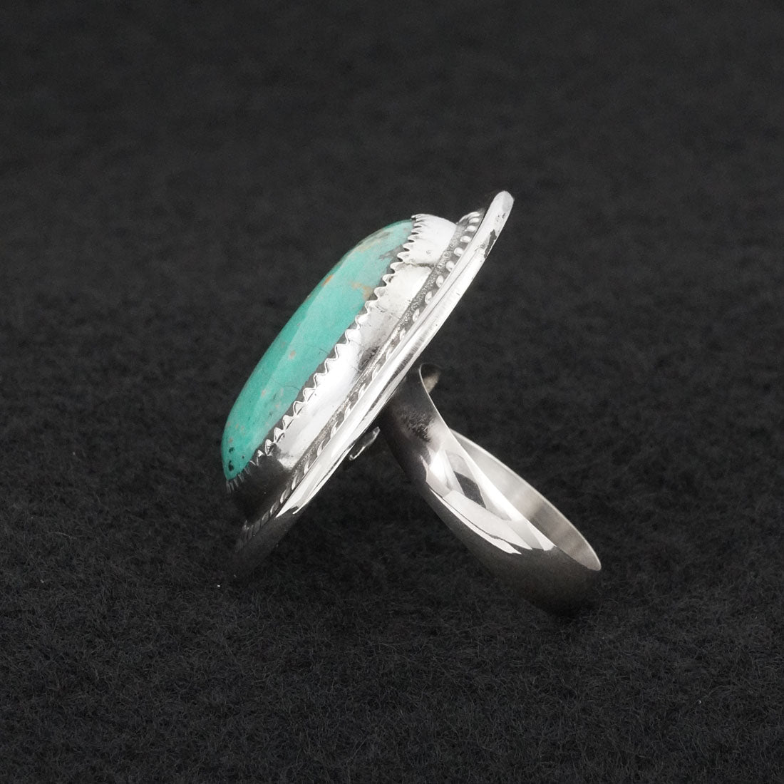 Leslie Nez Turquoise & Sterling Silver Ring Adjustable