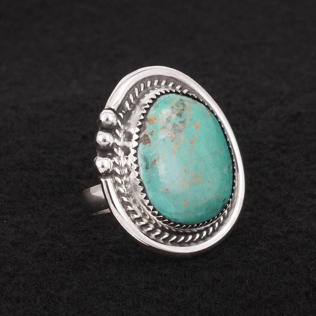 Leslie Nez Turquoise & Sterling Silver Ring Adjustable