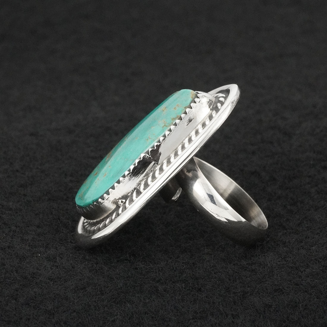 Leslie Nez Turquoise & Sterling Silver Ring Adjustable