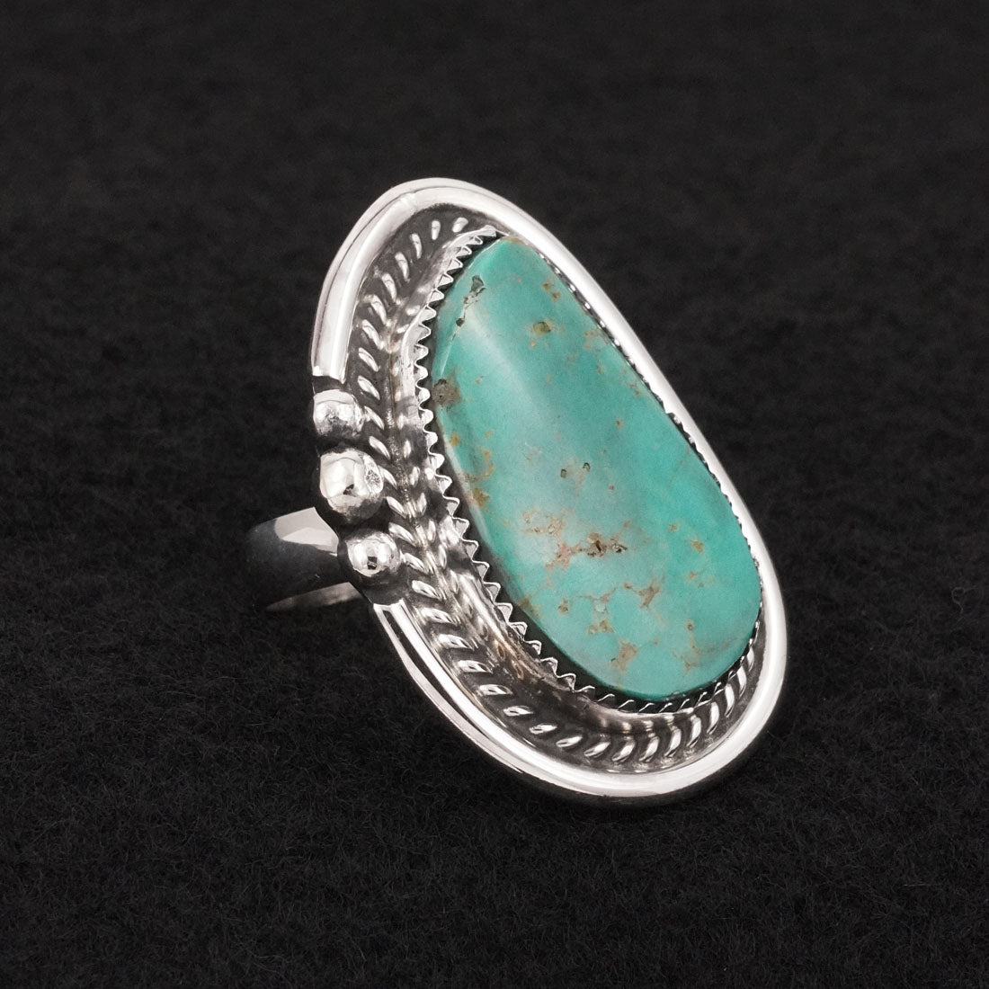 Leslie Nez Turquoise & Sterling Silver Ring Adjustable
