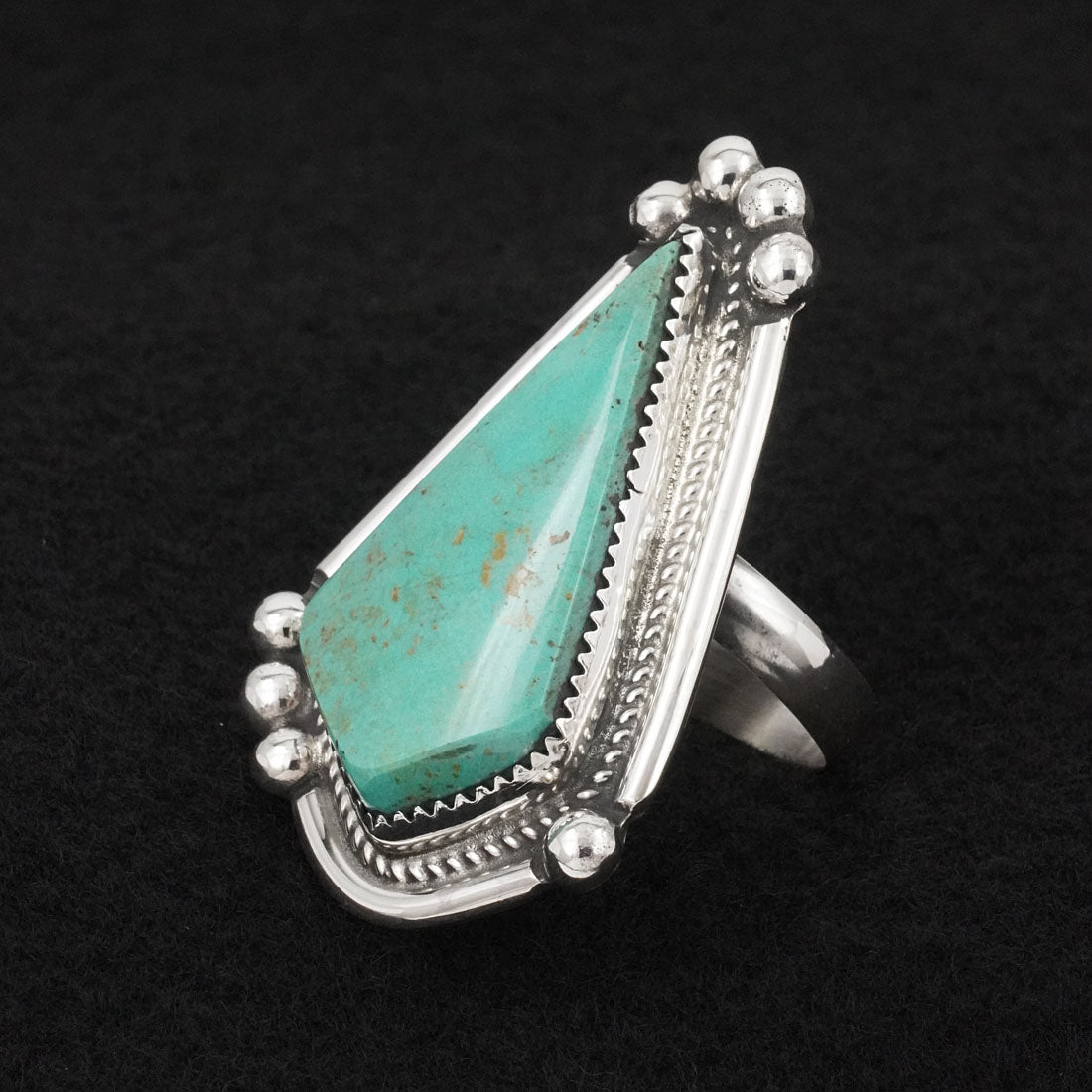 Leslie Nez Turquoise & Sterling Silver Ring Adjustable