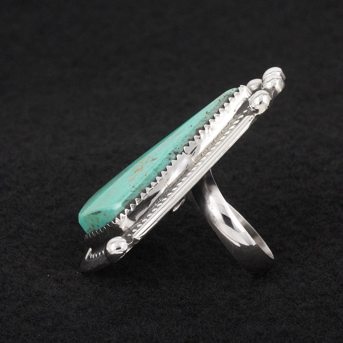 Leslie Nez Turquoise & Sterling Silver Ring Adjustable