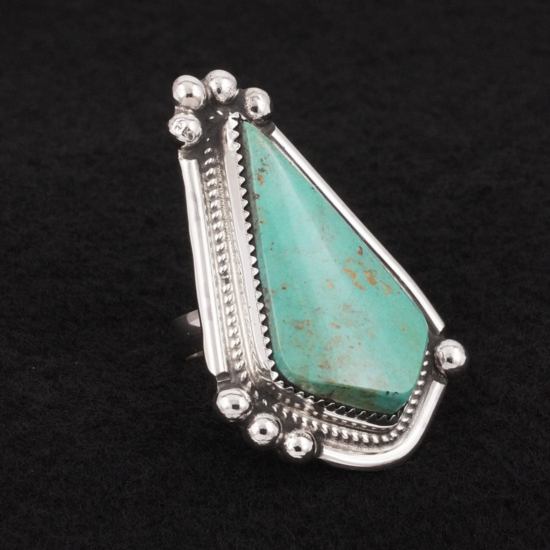 Leslie Nez Turquoise & Sterling Silver Ring Adjustable