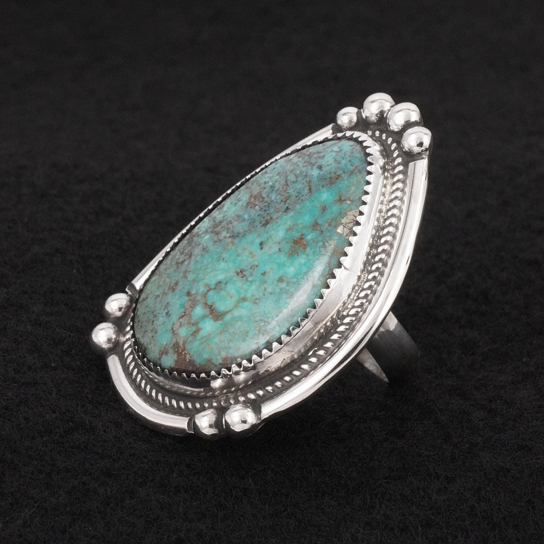 Leslie Nez Turquoise & Sterling Silver Ring Adjustable