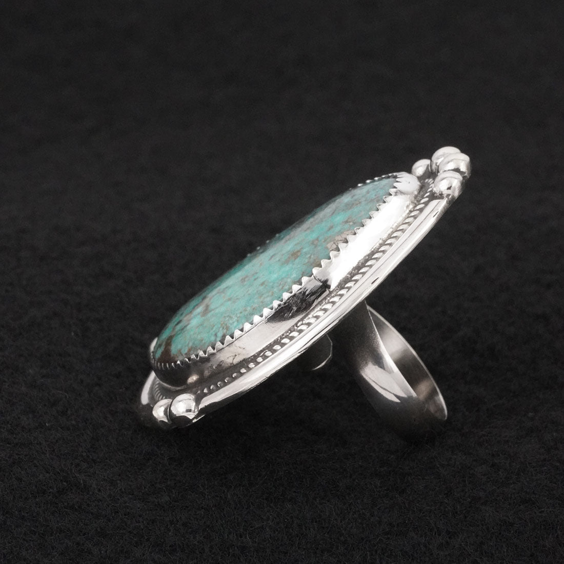 Leslie Nez Turquoise & Sterling Silver Ring Adjustable