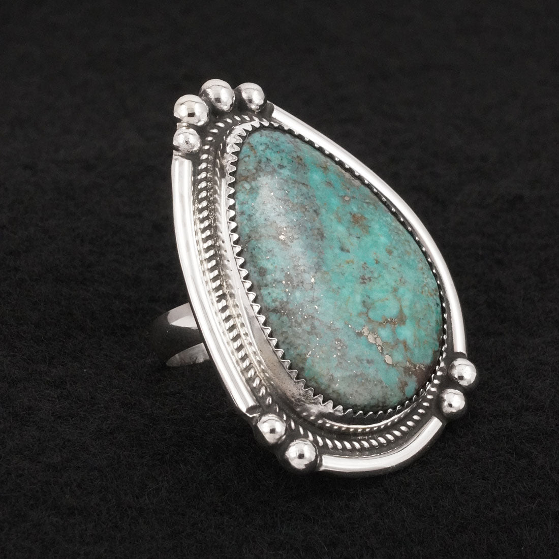 Leslie Nez Turquoise & Sterling Silver Ring Adjustable