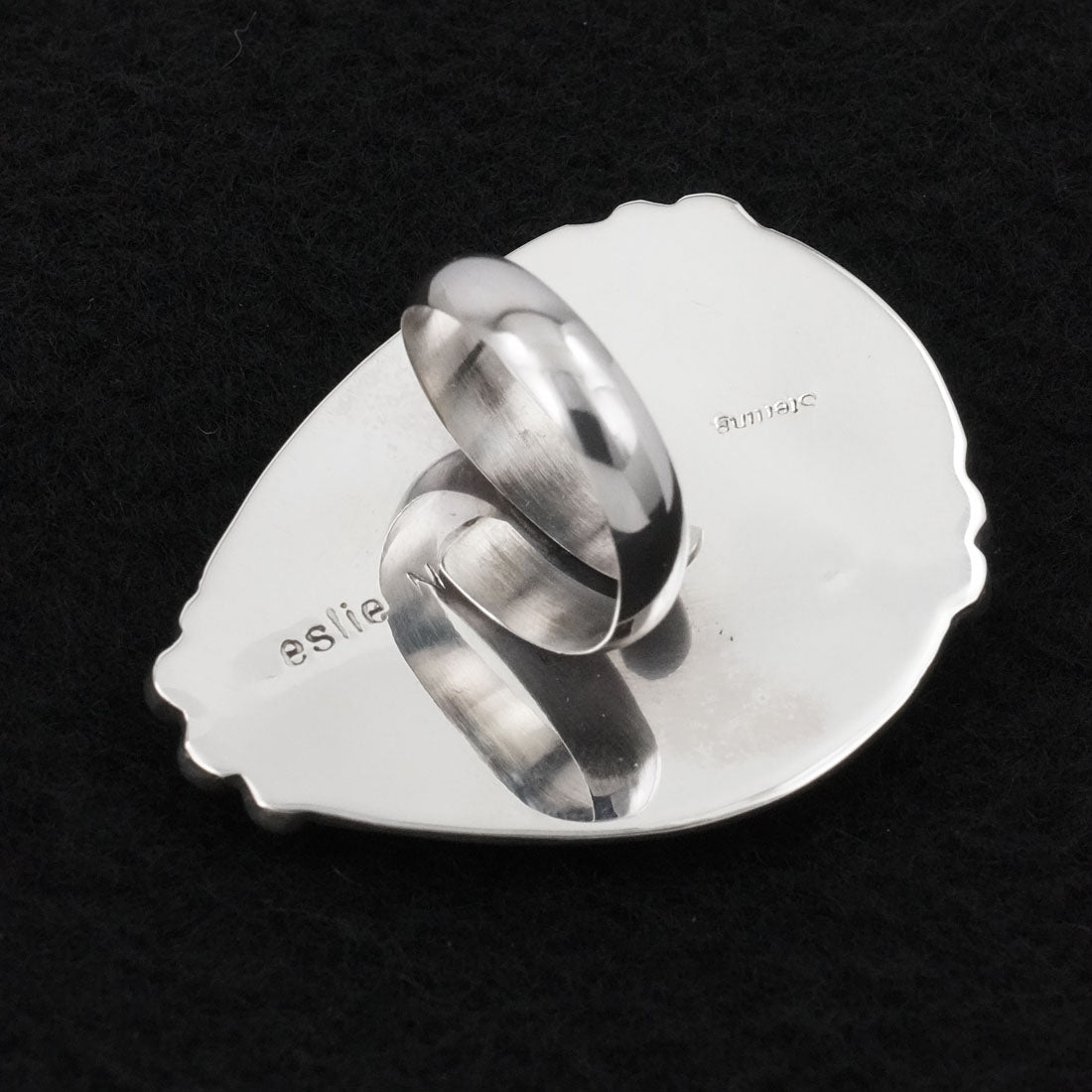 Leslie Nez Turquoise & Sterling Silver Ring Adjustable