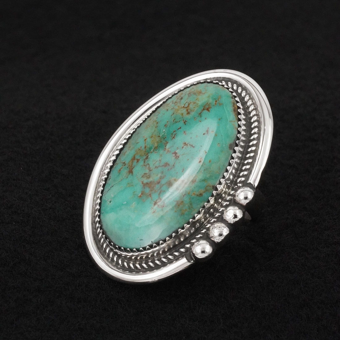 Leslie Nez Turquoise & Sterling Silver Ring Adjustable