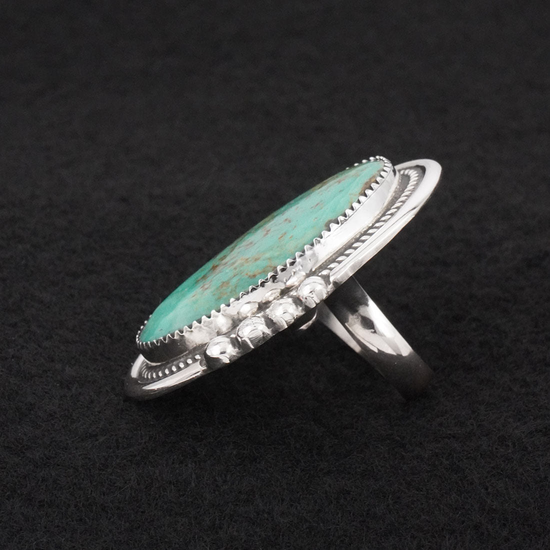 Leslie Nez Turquoise & Sterling Silver Ring Adjustable