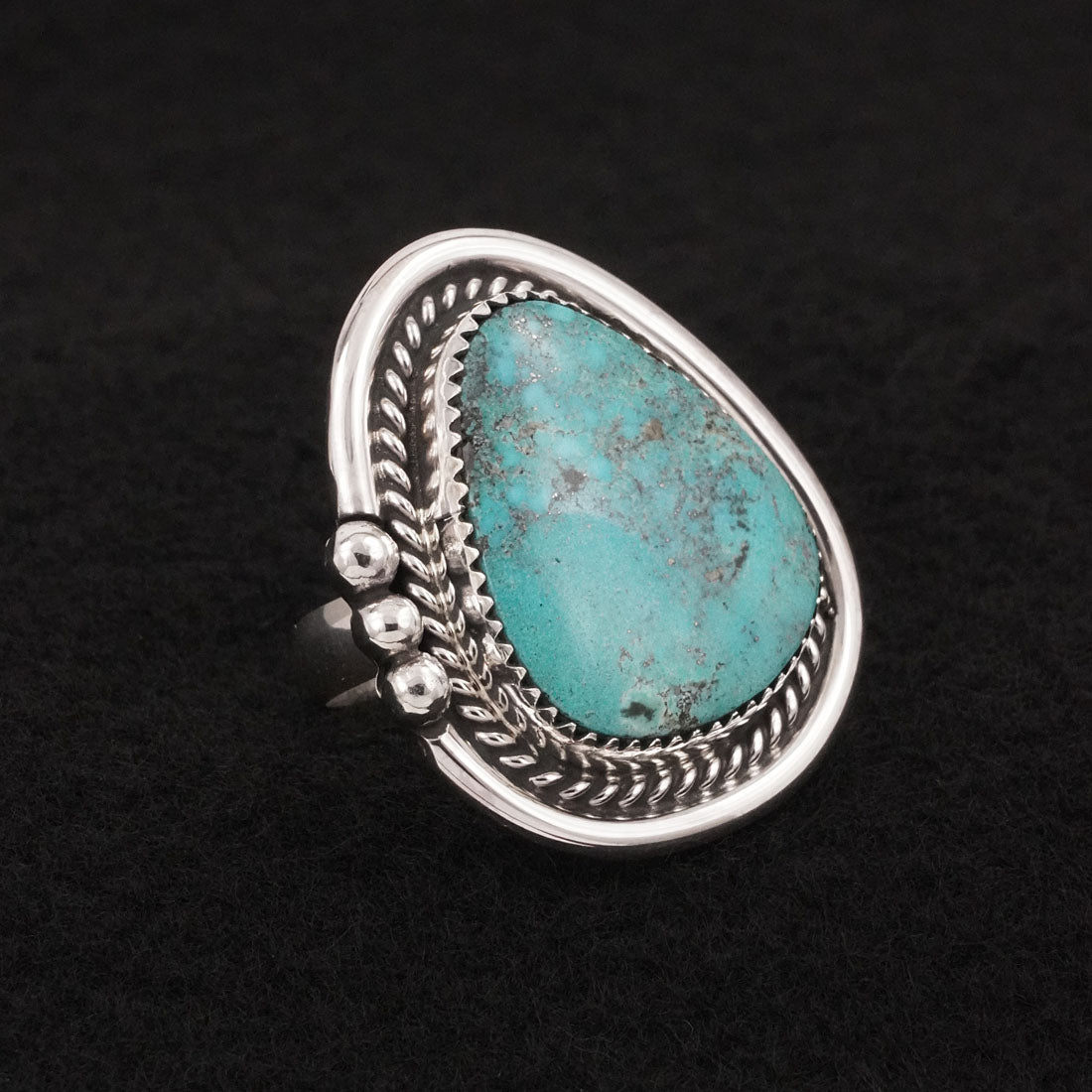 Leslie Nez Turquoise & Sterling Silver Ring Adjustable