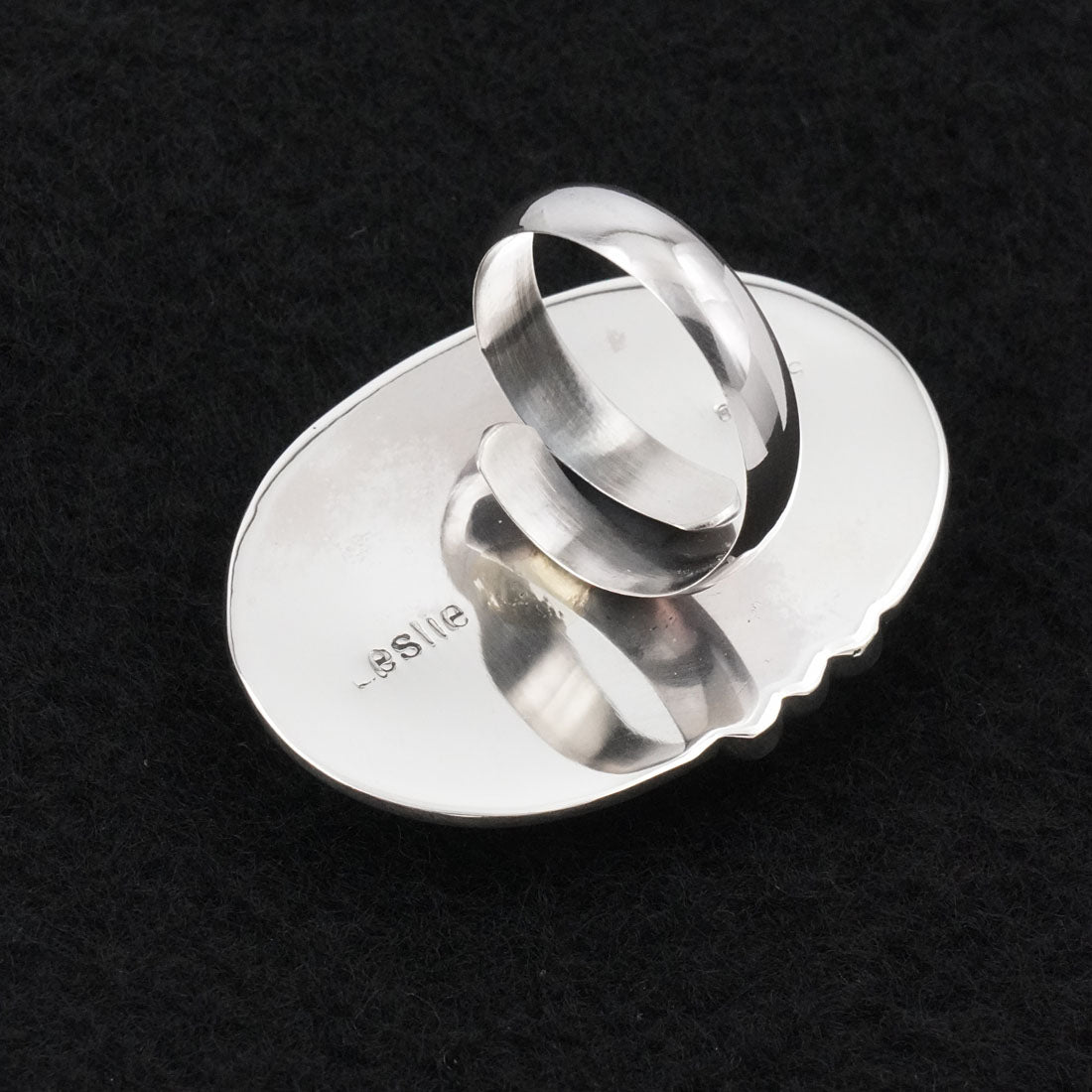Leslie Nez Spiny Oyster & Sterling Silver Ring Adjustable