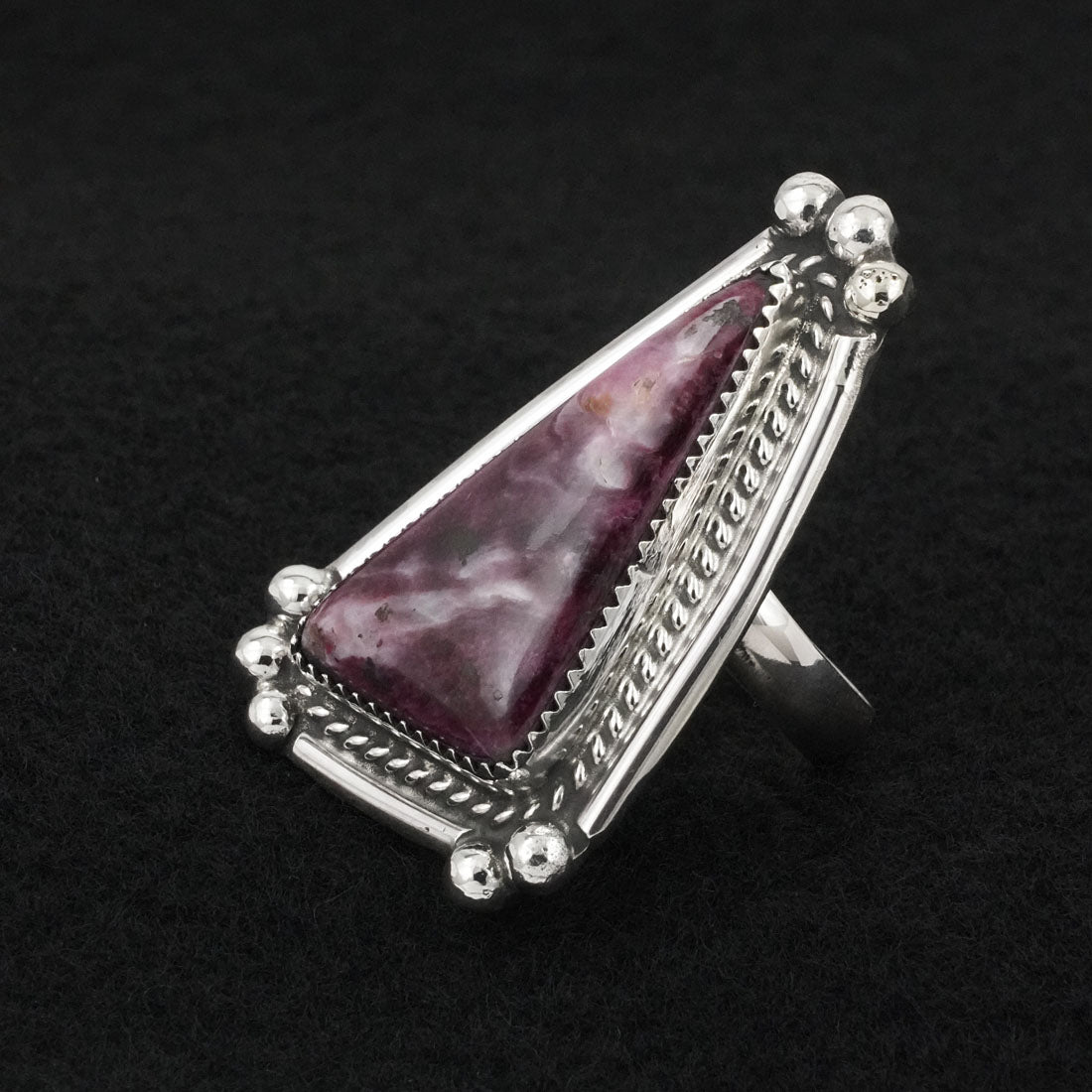 Leslie Nez Spiny Oyster & Sterling Silver Ring Adjustable