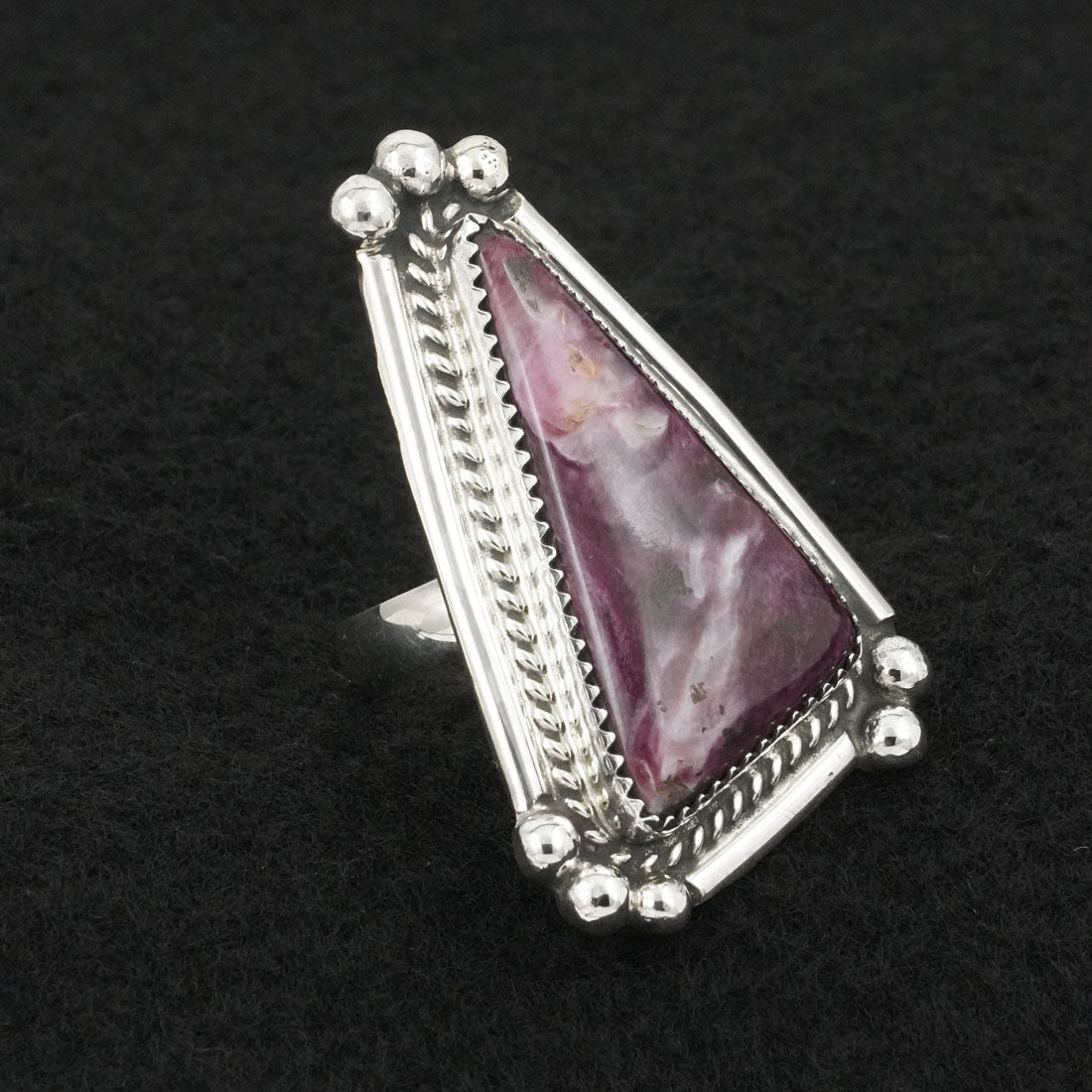 Leslie Nez Spiny Oyster & Sterling Silver Ring Adjustable
