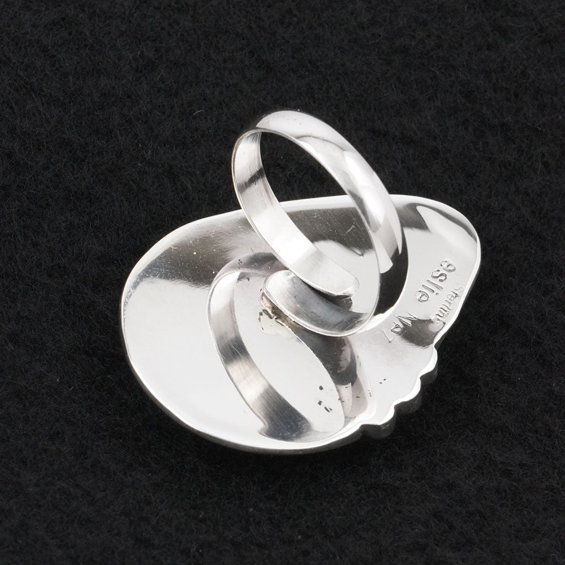 Leslie Nez Spiny Oyster & Sterling Silver Ring Adjustable
