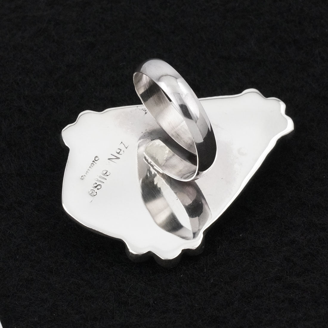 Leslie Nez Spiny Oyster & Sterling Silver Ring Adjustable