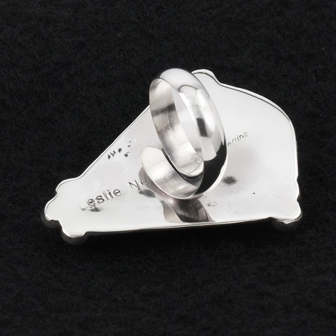 Leslie Nez Spiny Oyster & Sterling Silver Ring Adjustable