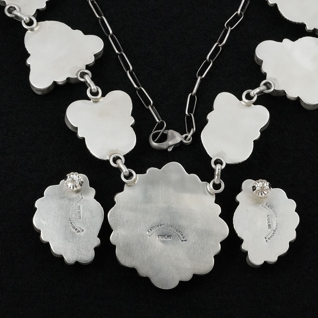 Kathleen Livingston Turquoise & Sterling Silver Necklace Set