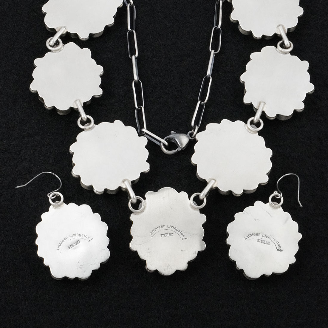 Kathleen Livingston Turquoise & Sterling Silver Necklace Set