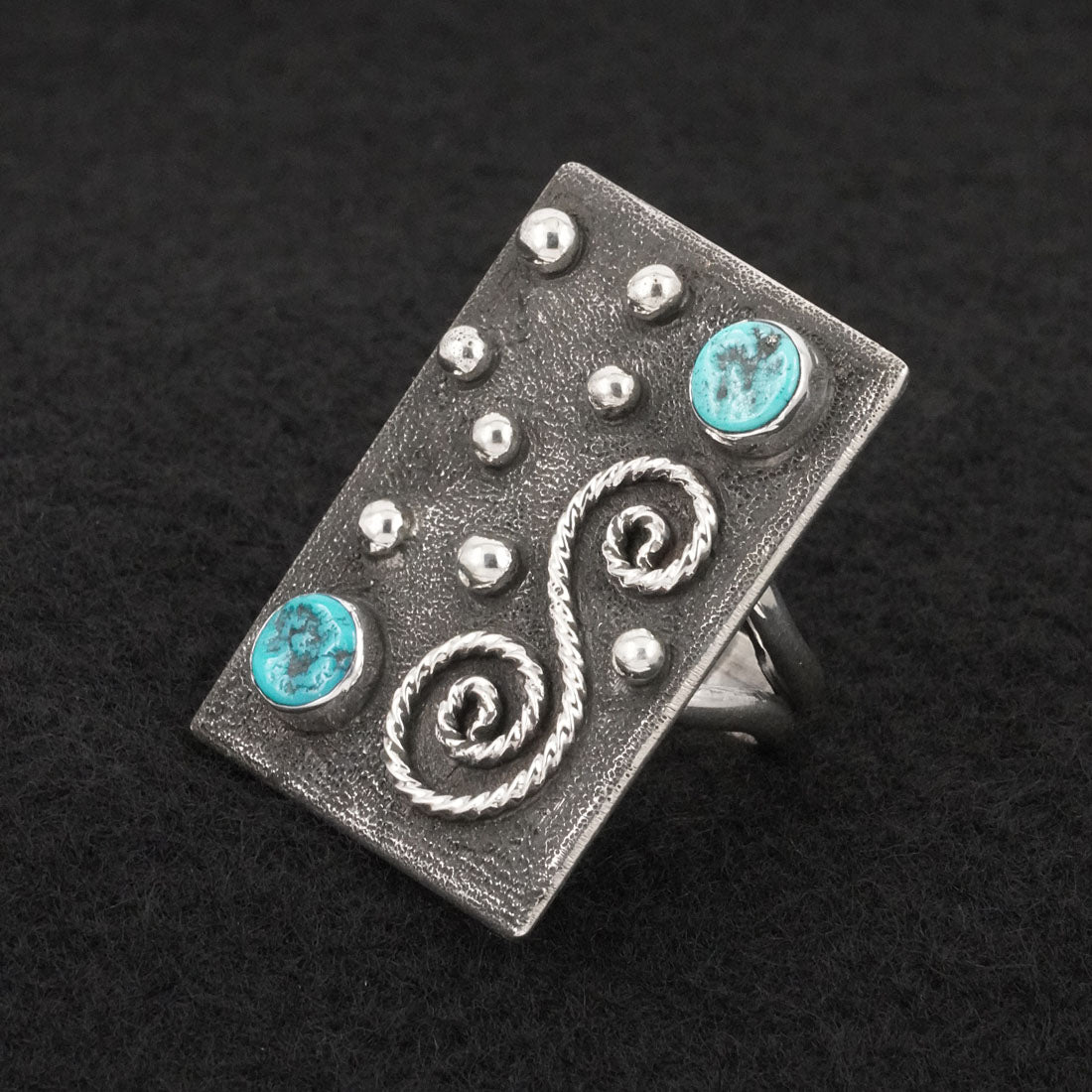 Ernest Rangel Turquoise & Sterling Silver Ring Sz. 7.5