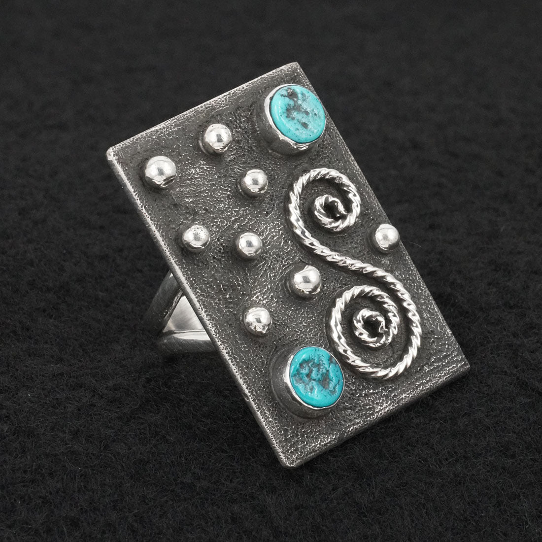 Ernest Rangel Turquoise & Sterling Silver Ring Sz. 7.5