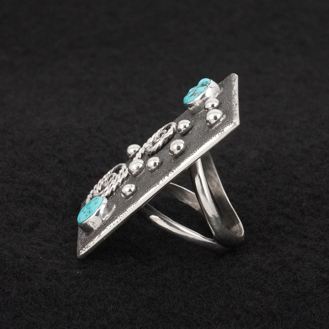 Ernest Rangel Turquoise & Sterling Silver Ring Sz. 7.5