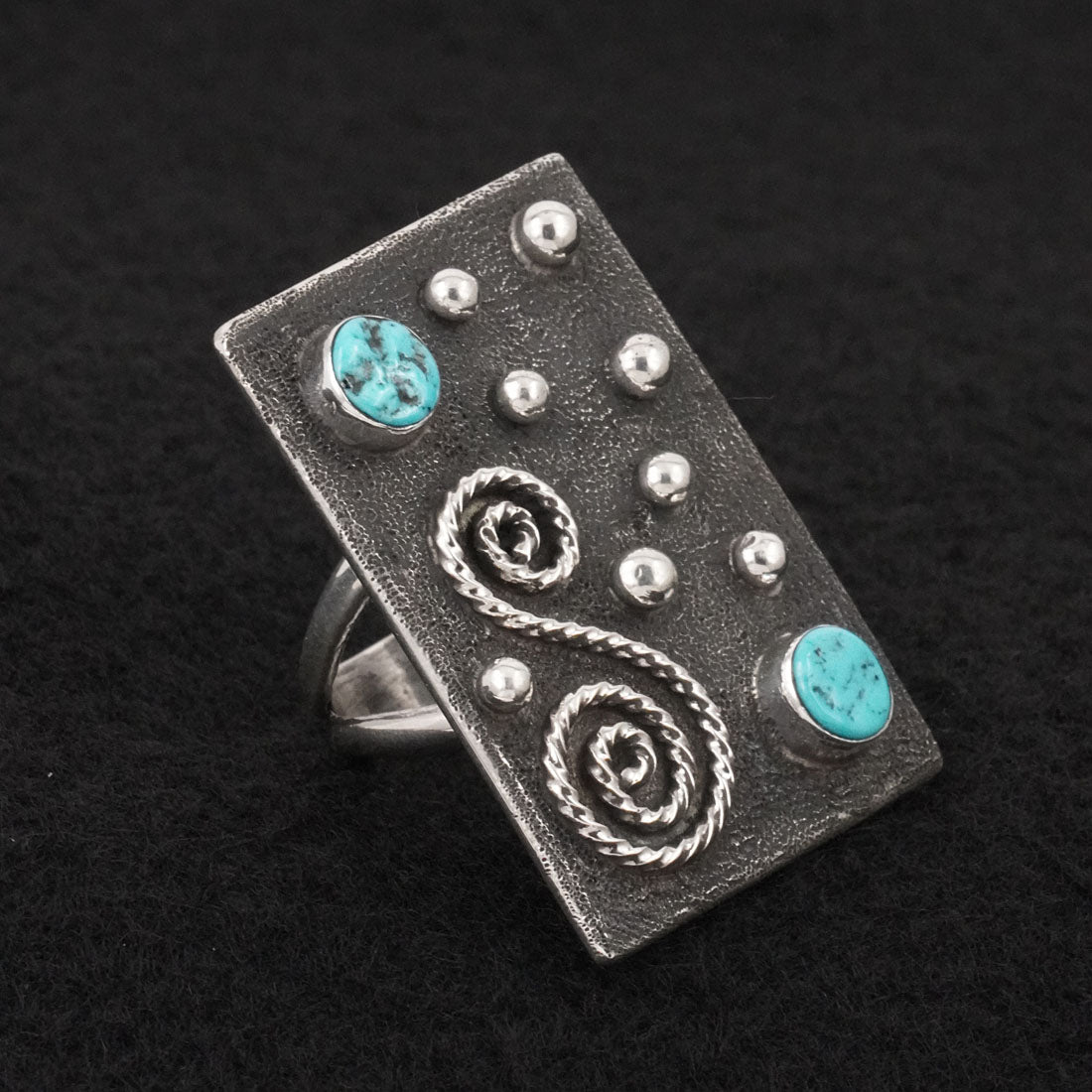 Ernest Rangel Turquoise & Sterling Silver Ring Sz. 7.5