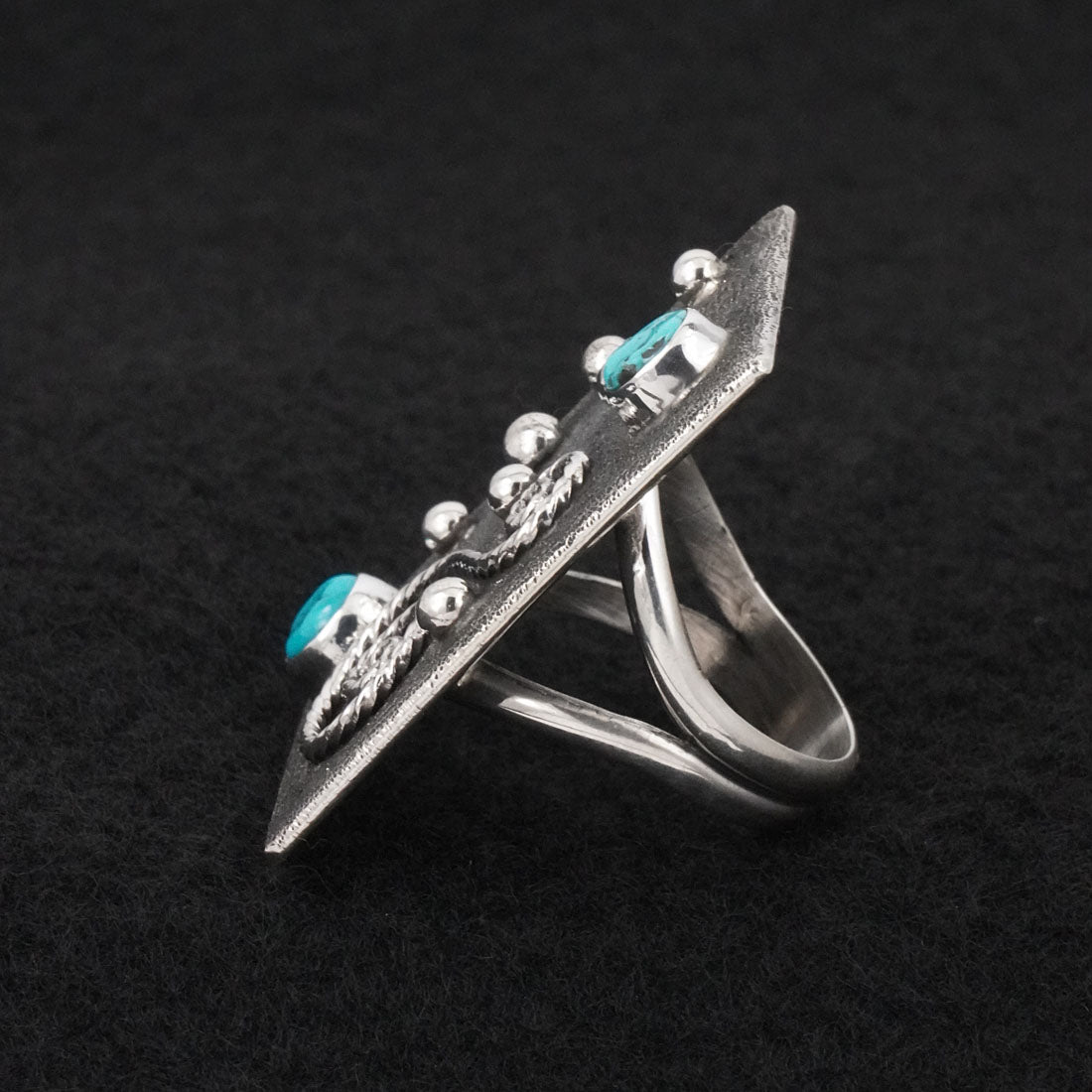 Ernest Rangel Turquoise & Sterling Silver Ring Sz. 8