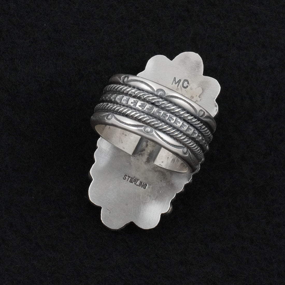 Michael Calladitto Turquoise & Sterling Silver Ring Size 10.5