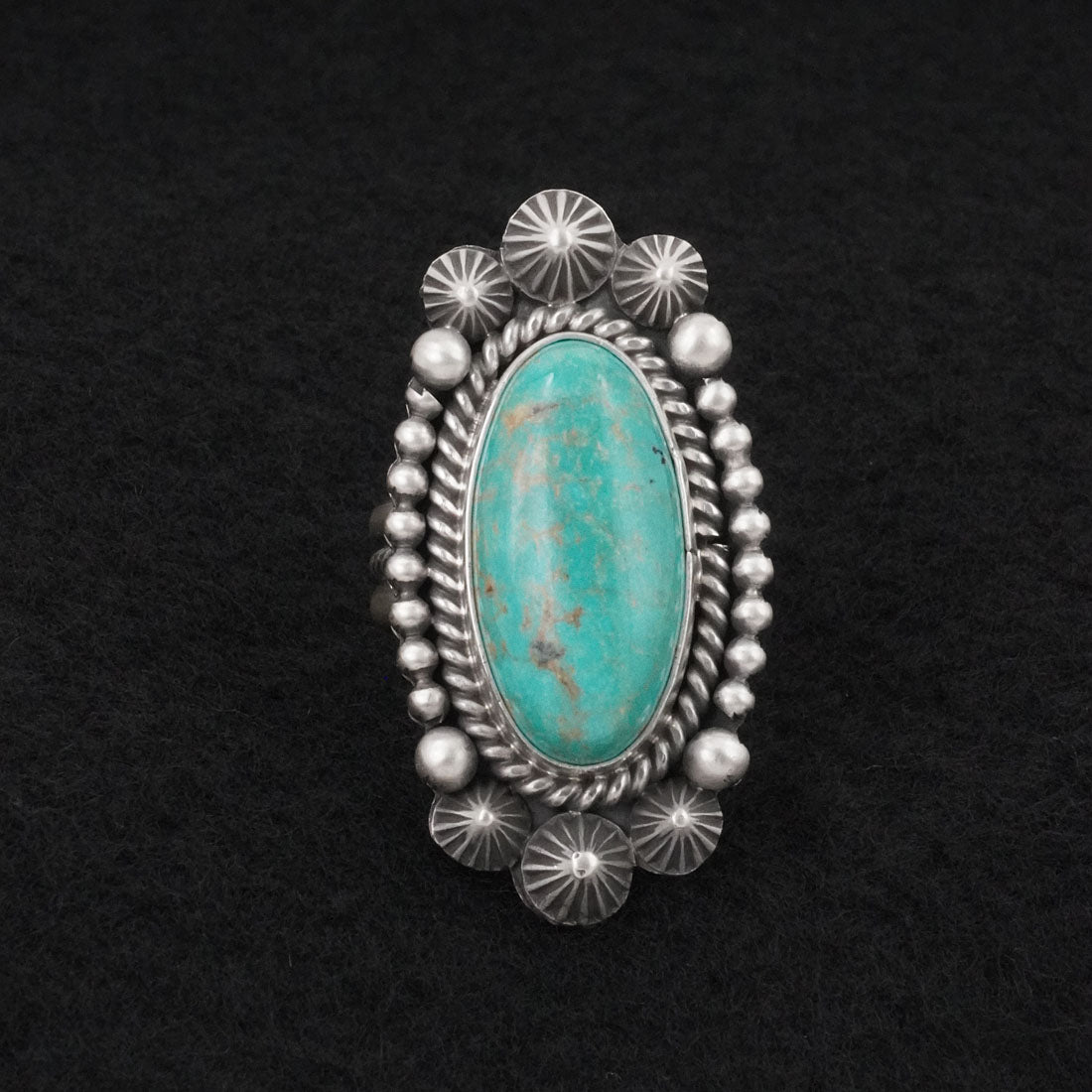 Michael Calladitto Turquoise & Sterling Silver Ring Size 8