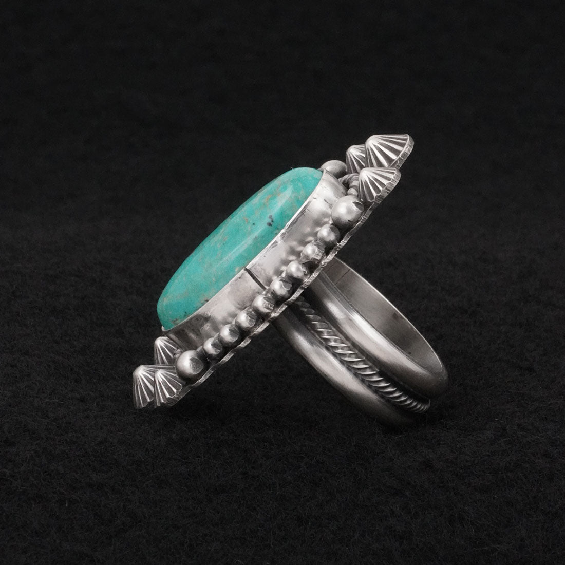 Michael Calladitto Turquoise & Sterling Silver Ring Size 8