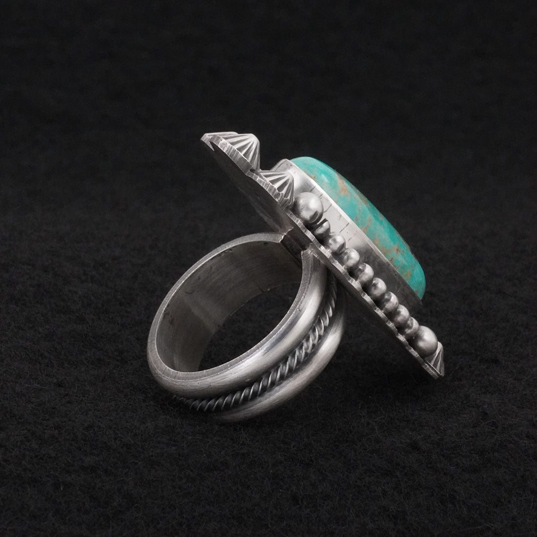 Michael Calladitto Turquoise & Sterling Silver Ring Size 8