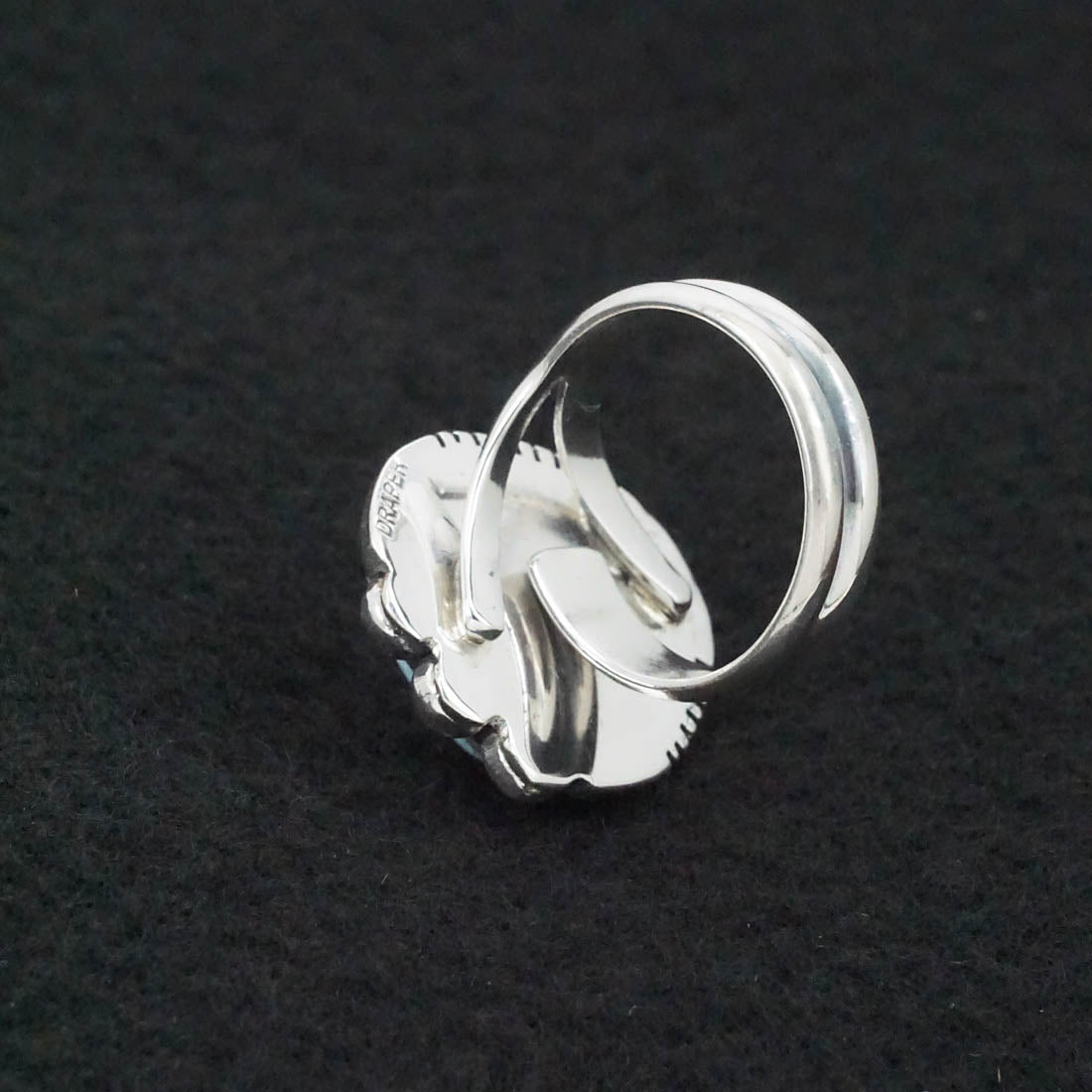 Joelias Draper Turquoise & Sterling Silver Ring Size Adj.