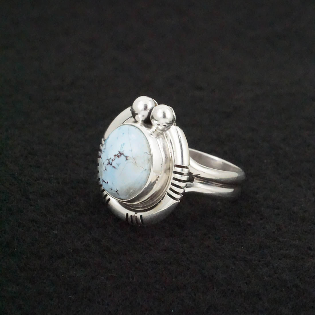 Joelias Draper Turquoise & Sterling Silver Ring Size Adj.
