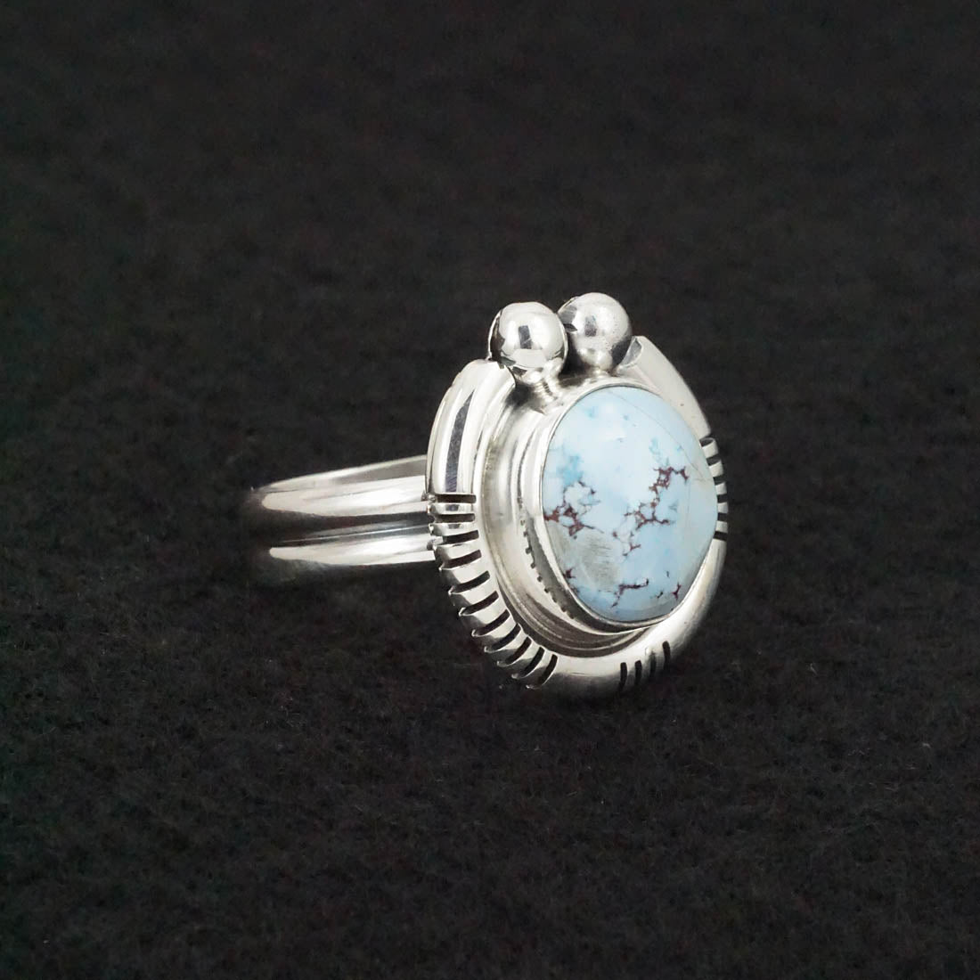 Joelias Draper Turquoise & Sterling Silver Ring Size Adj.