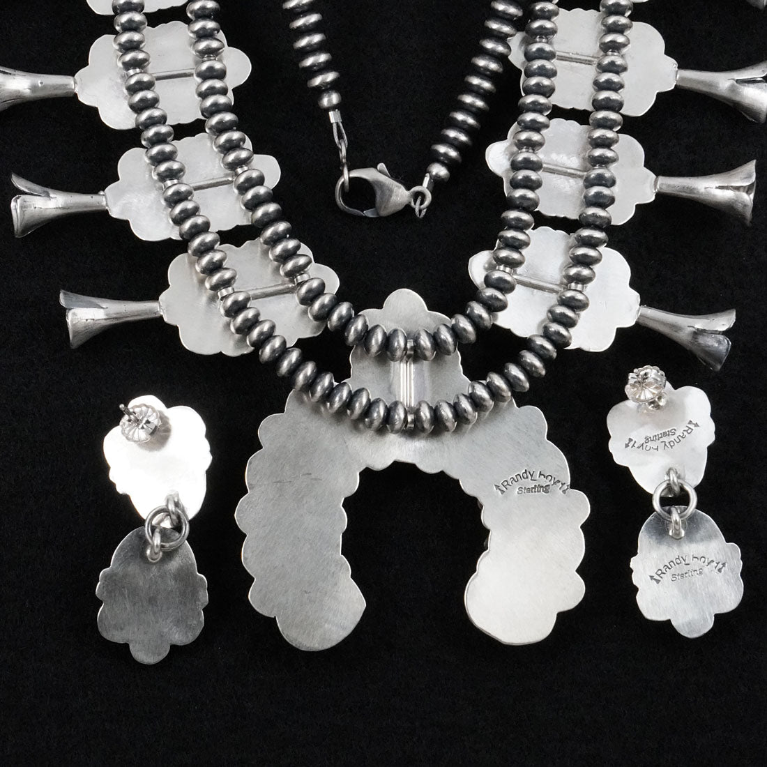 Randy Boyd Turquoise & Sterling Silver Squash Blossom Set