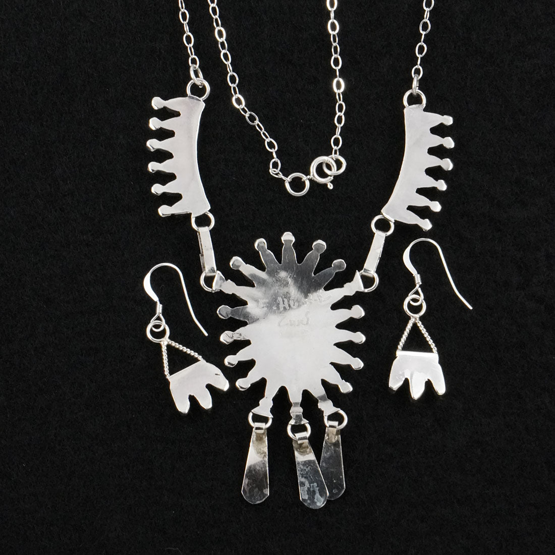 Evonne Hustito Turquoise & Sterling Silver Necklace & Earrings