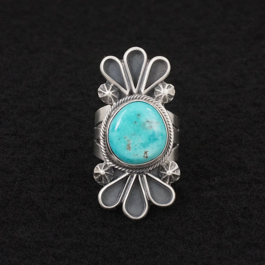 Darrin Livingston Turquoise & Sterling Silver Ring Size 6.5