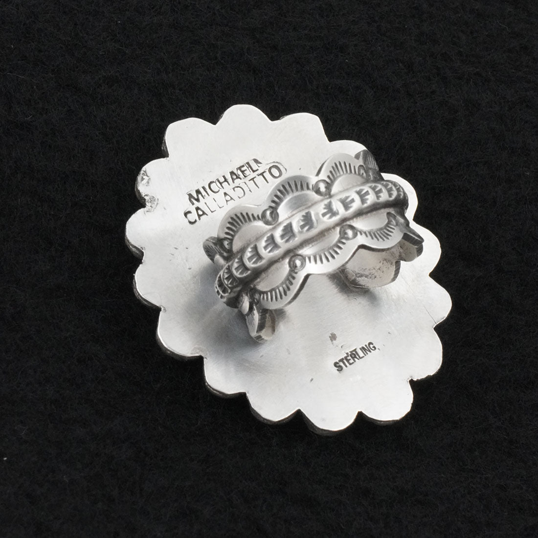 Michael Calladitto Turquoise & Sterling Silver Ring Size 7