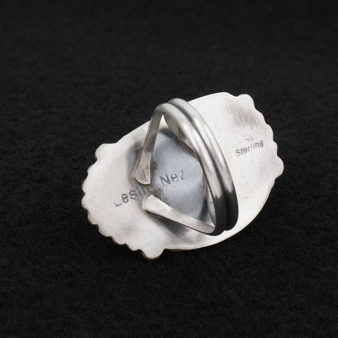 Leslie Nez Turquoise & Sterling Silver Ring Size 10