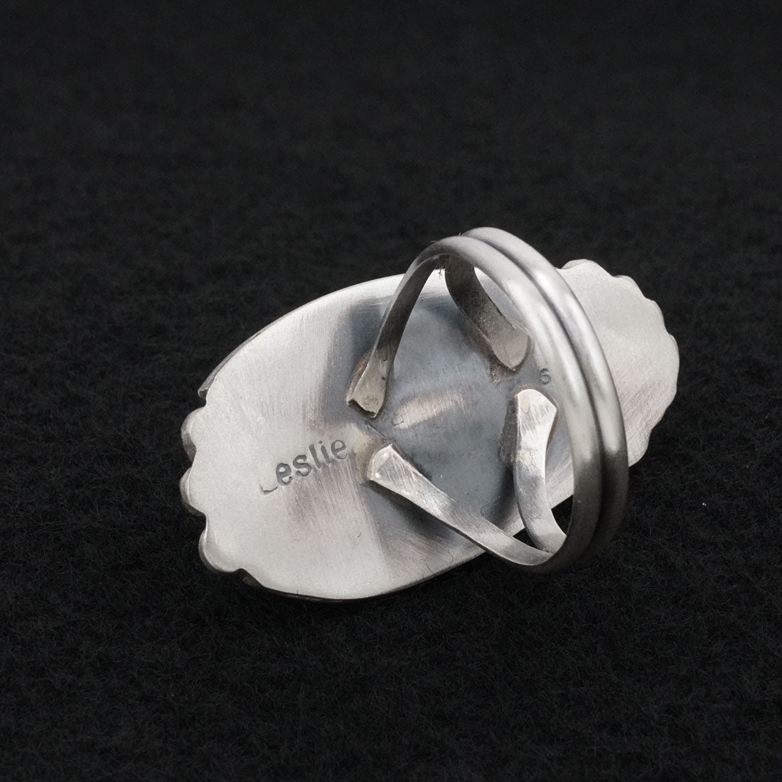 Leslie Nez Turquoise & Sterling Silver Ring Size 11