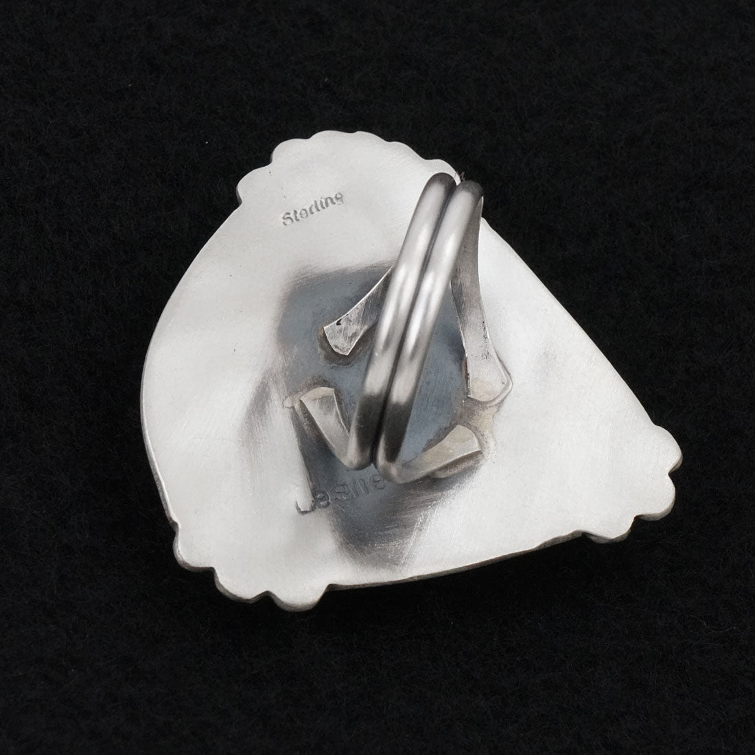 Leslie Nez Turquoise & Sterling Silver Ring Size 10.5