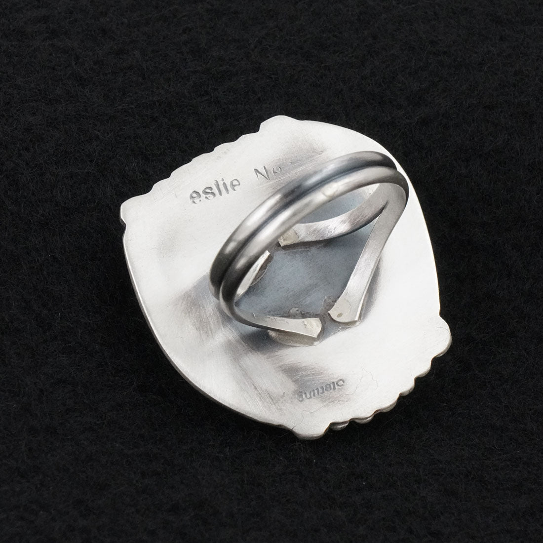 Leslie Nez Turquoise & Sterling Silver Ring Size 10.5