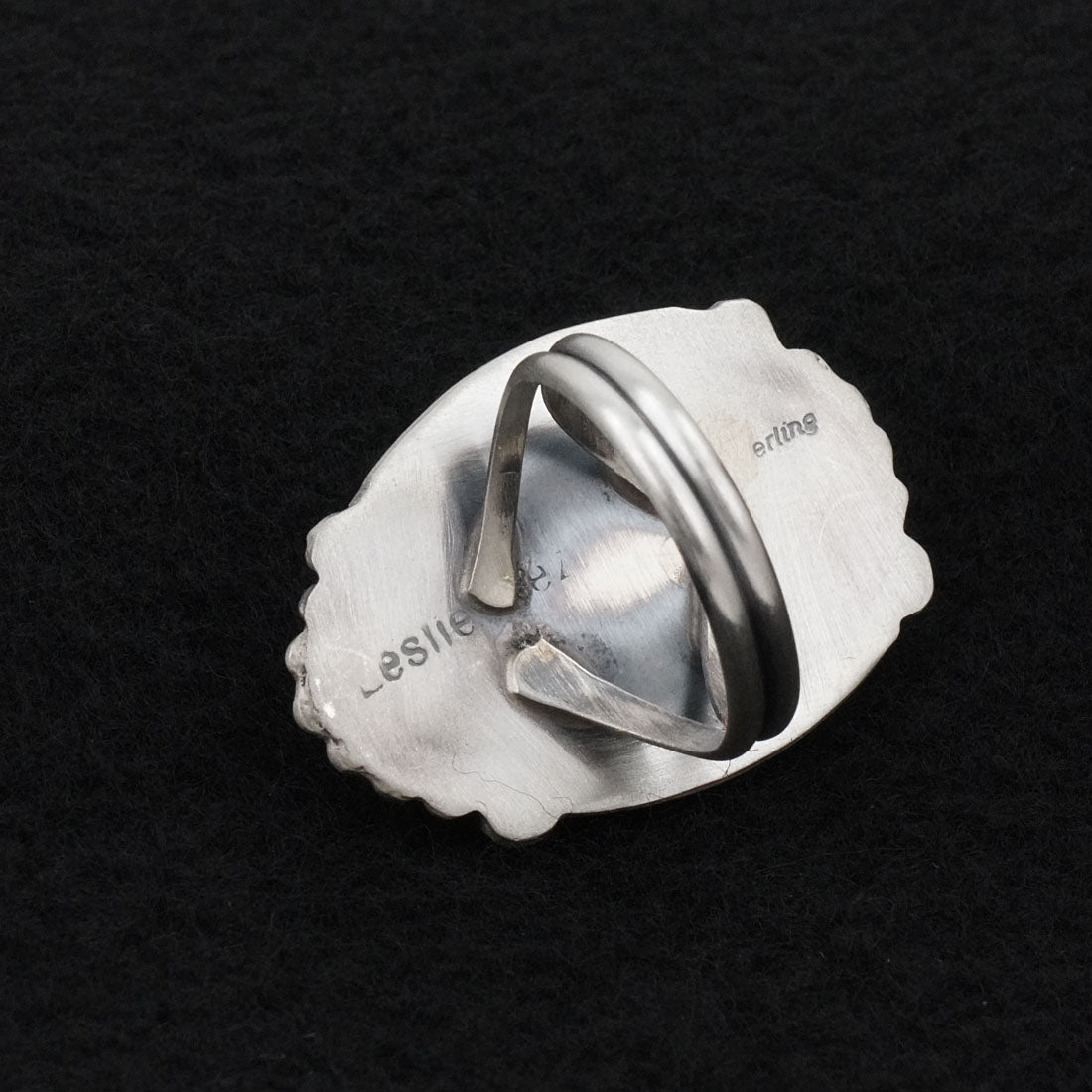 Leslie Nez Turquoise & Sterling Silver Ring Size 8.5