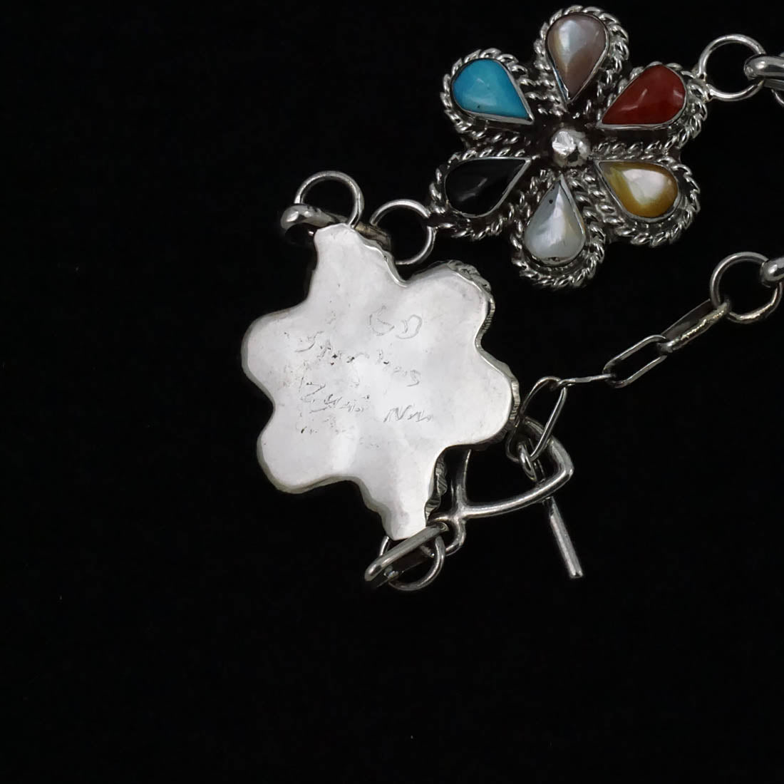 Gina Dosedo Multi-Stone & Sterling Silver Link Bracelet