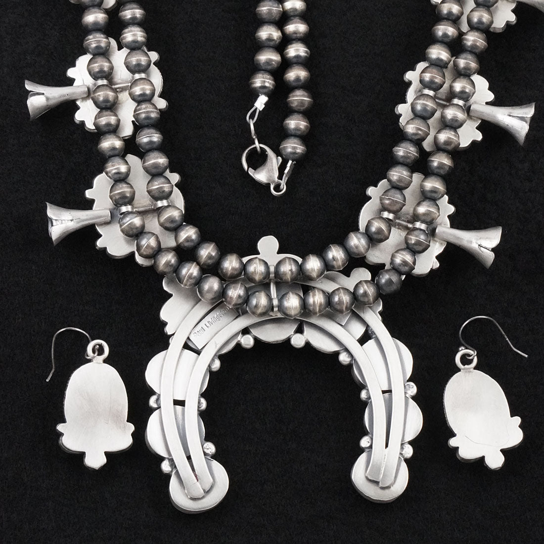 Paul Livingston White Buffalo & Sterling Silver Squash Blossom Set