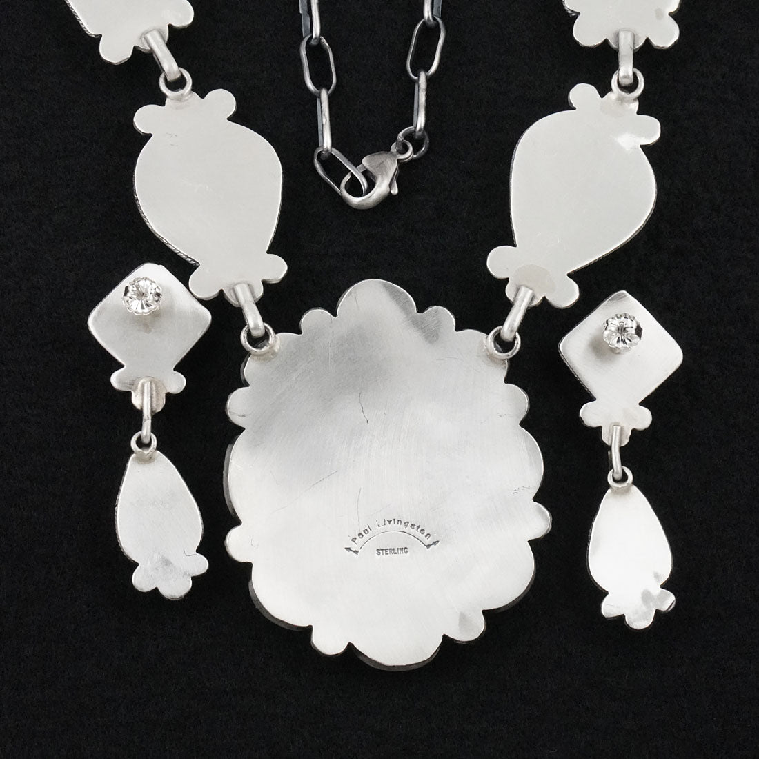 Paul Livingston White Buffalo & Sterling Silver Necklace Set